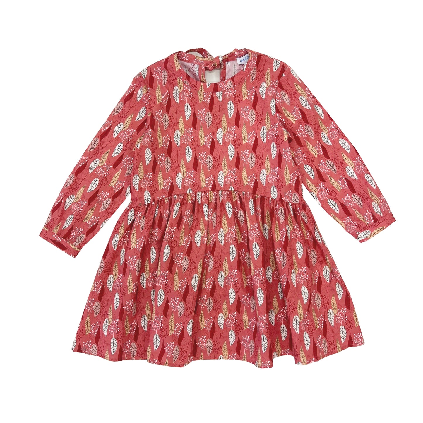Girl's LS leaves print Dress
