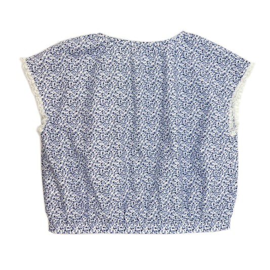 Girls SS floral Print with Lace detail Top