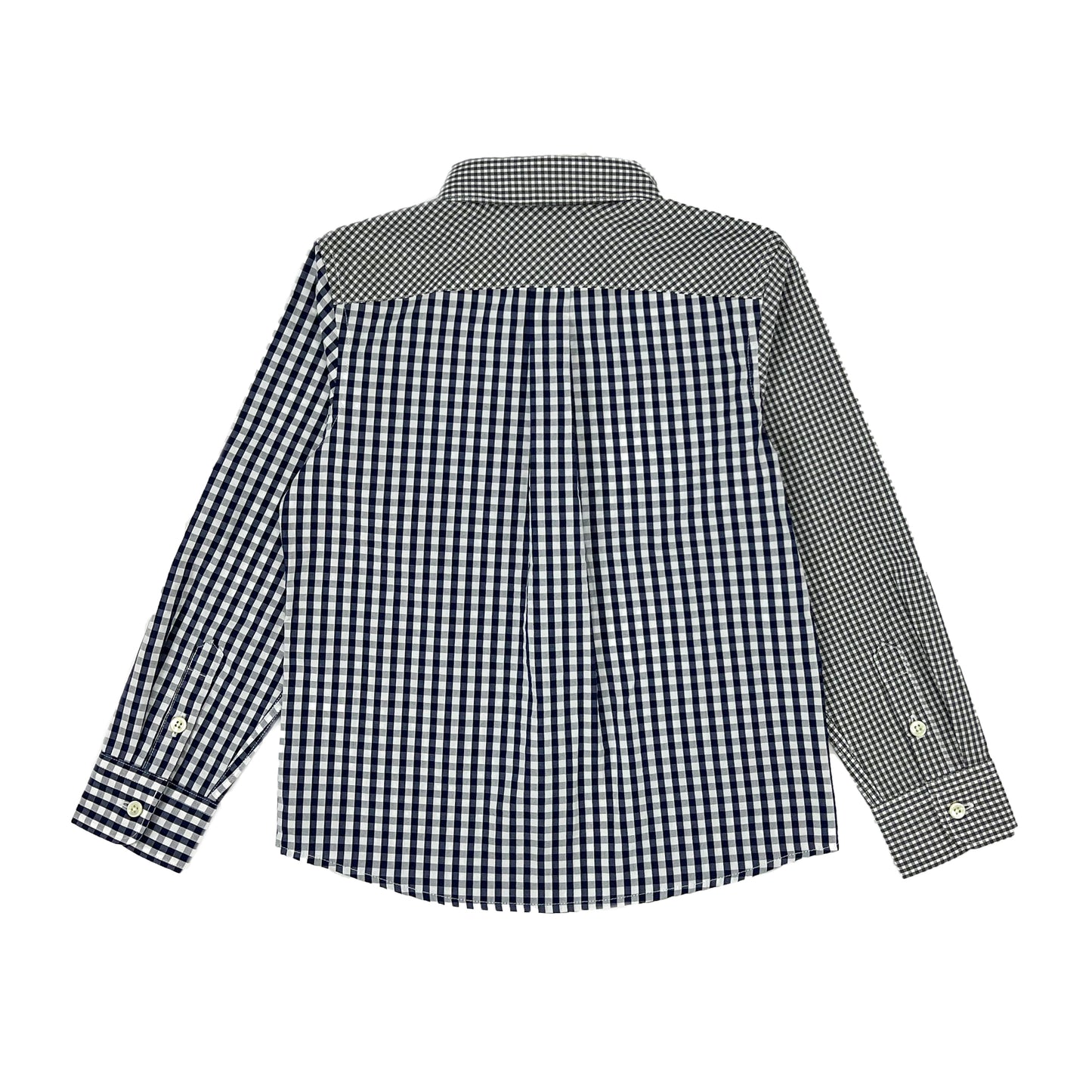 Boy's LS Spread Collar Mixed Check Shirt