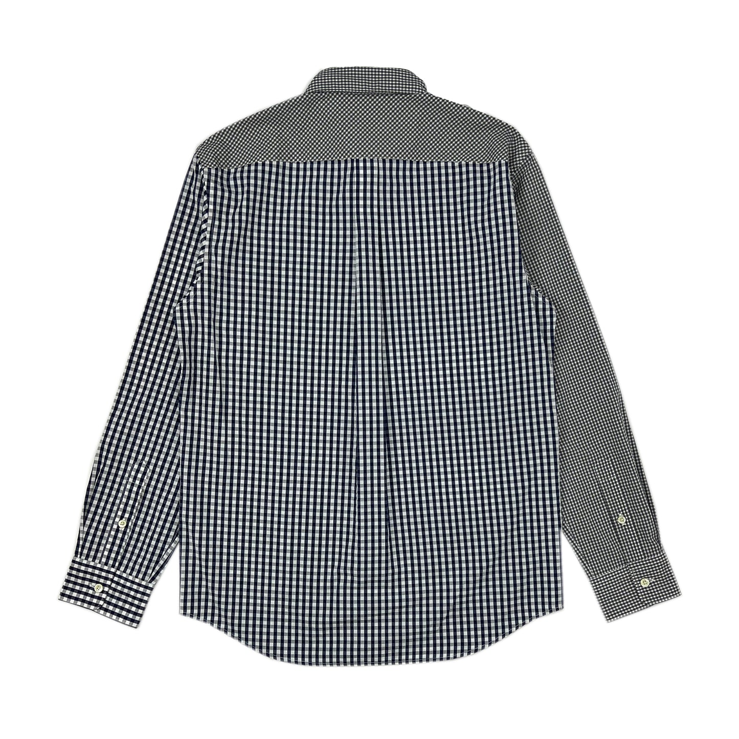 Men LS Spread Collar Mixed Check Shirt