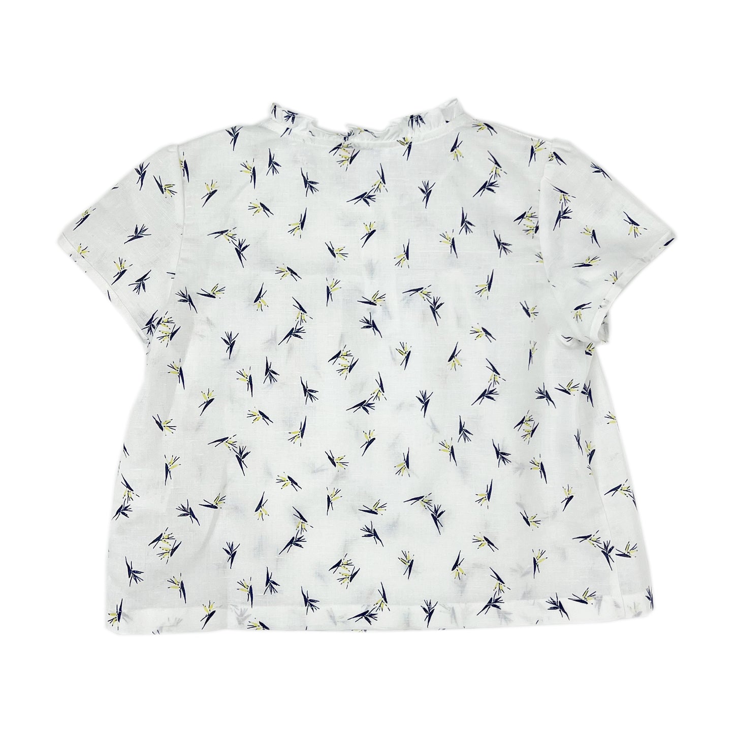 Girls SS Ruffle Collar floral Print Top