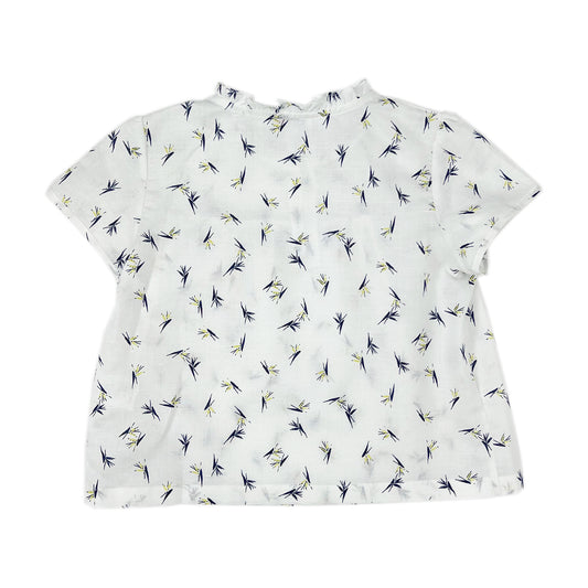 Girls SS Ruffle Collar floral Print Top