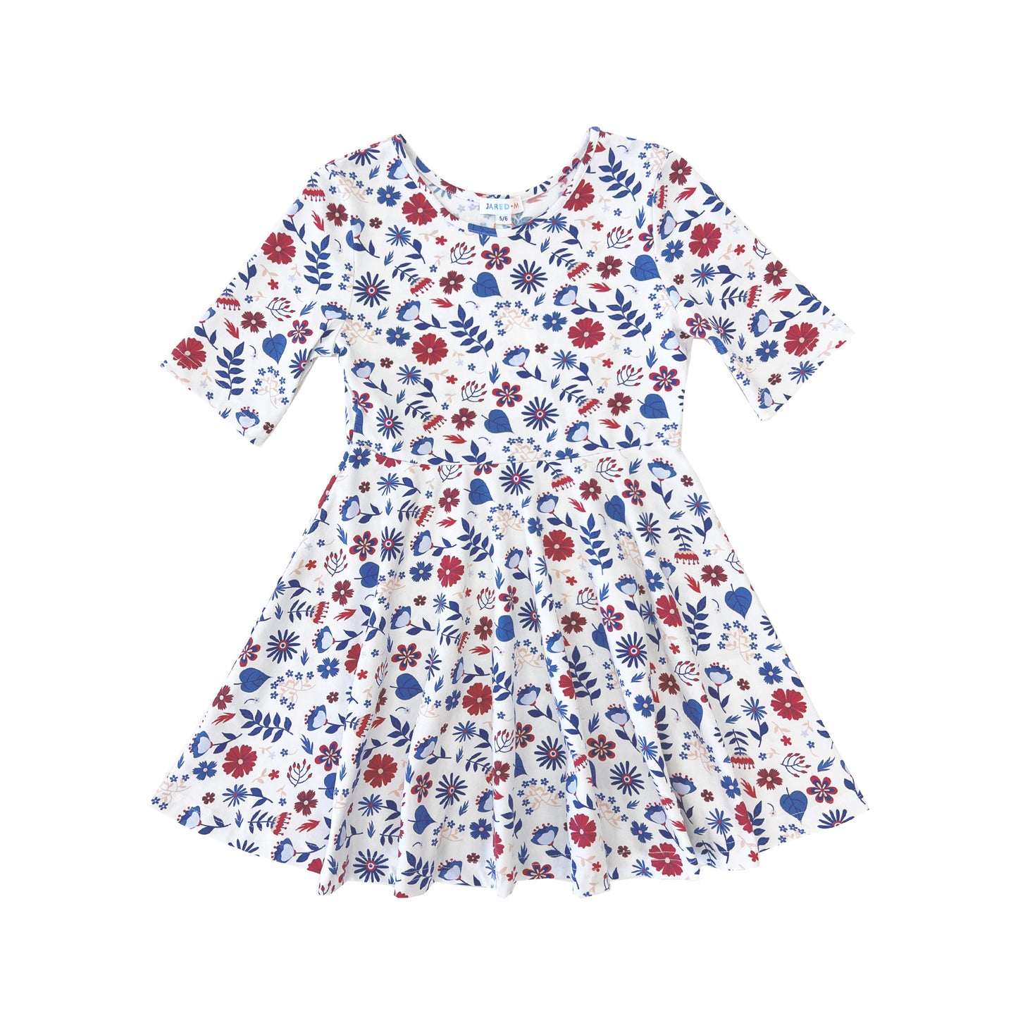 Girl's Floral Knit Dress