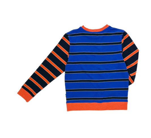 Boy's LS Contrast Stripe Crew Tee