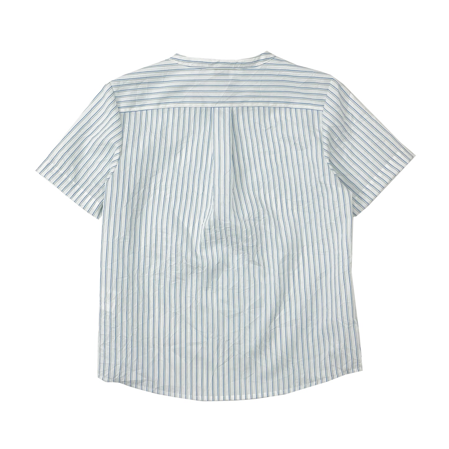 Boy's SS Half placket Band Collar stripe Shirt