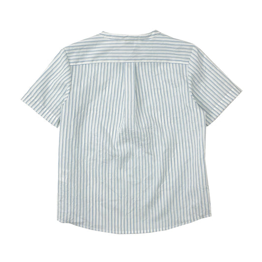 Boy's SS Half placket Band Collar stripe Shirt