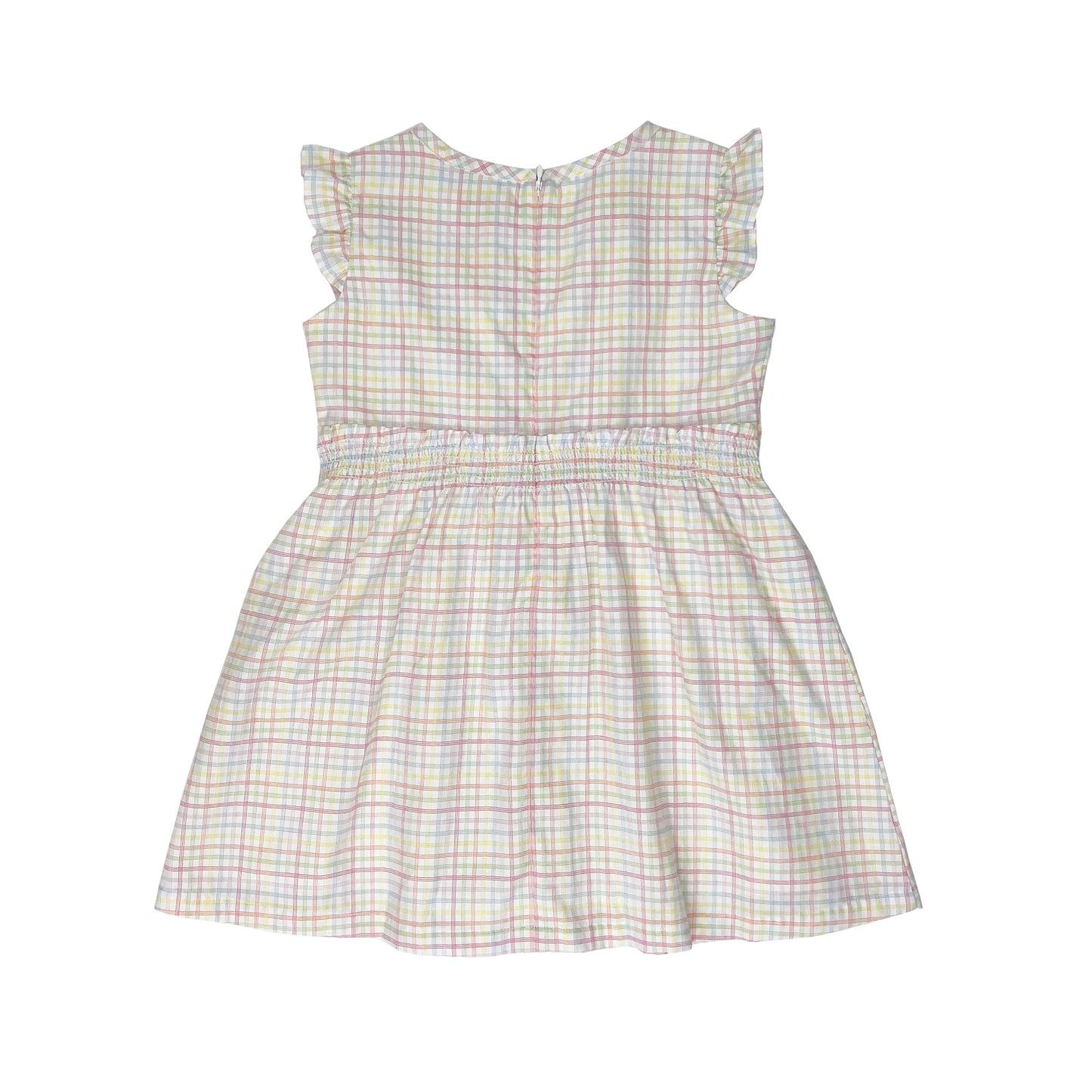 Girl's Sleeveless Plaid Smocking Dress