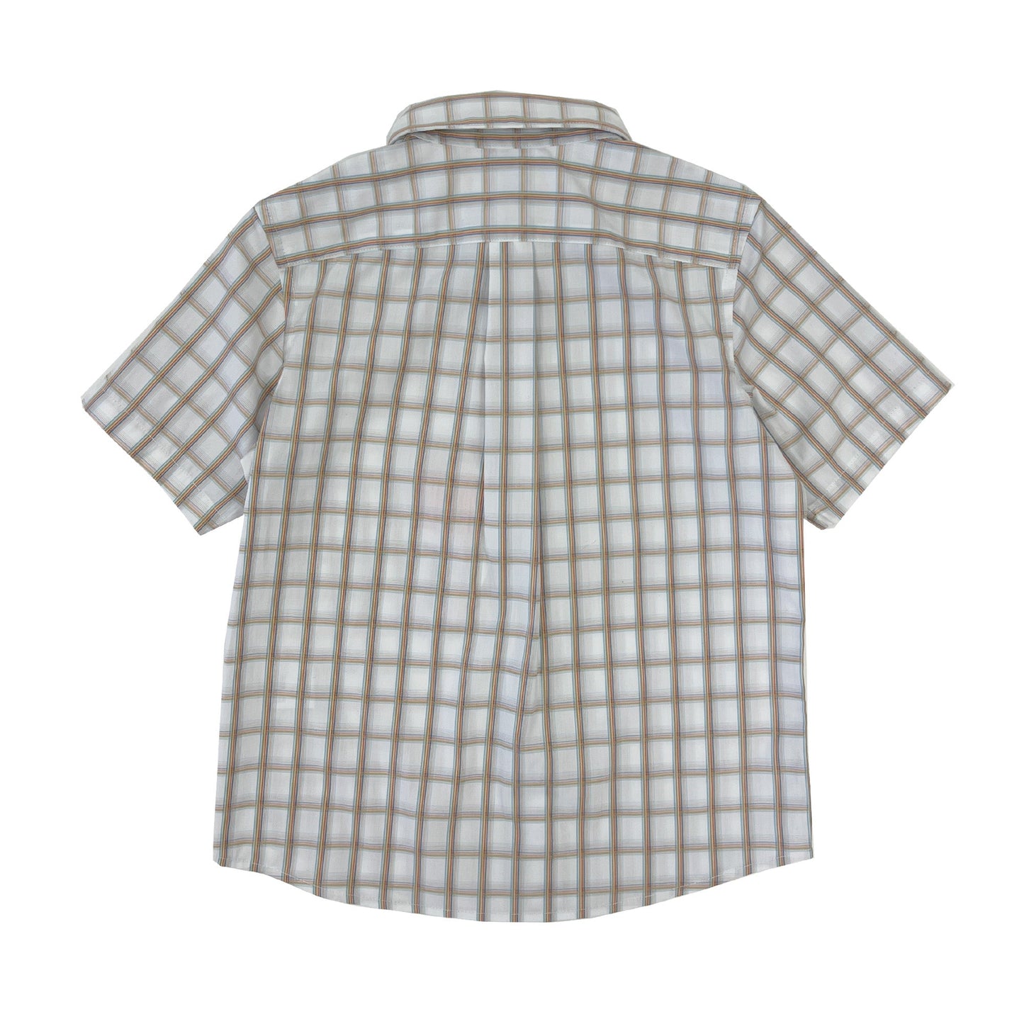 Boy's SS Spread Collar Plaid shirt