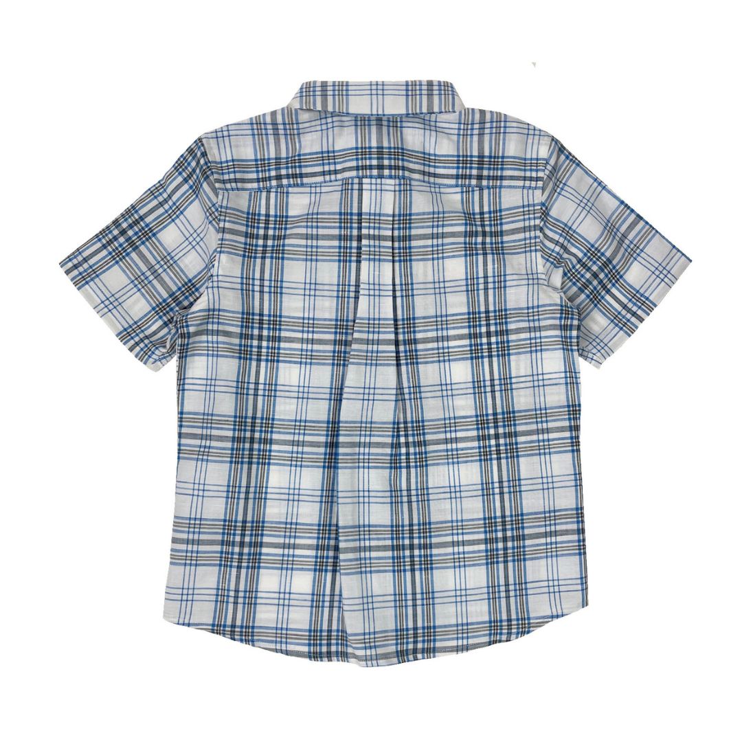 Boys SS Spread Collar Shirt - Azure