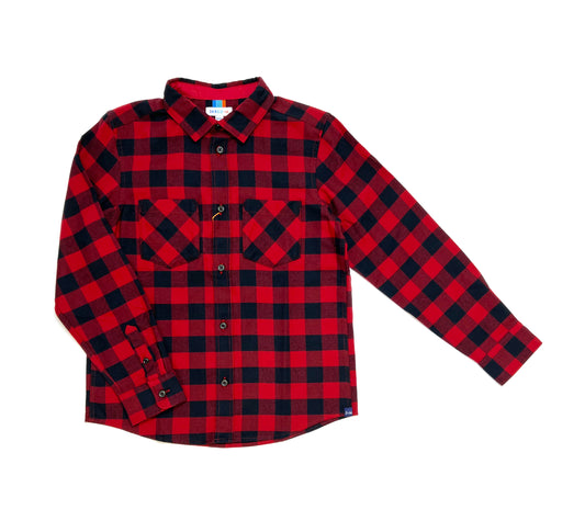 Boy's FW LS Double Pocket Flannel Check Shirt
