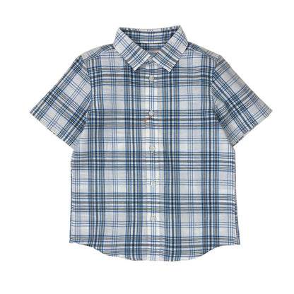 Boys SS Spread Collar Shirt - Azure