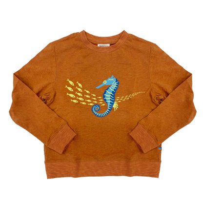 Boy's FW LS Knit Crew Neck with Seahorse  Print Tee