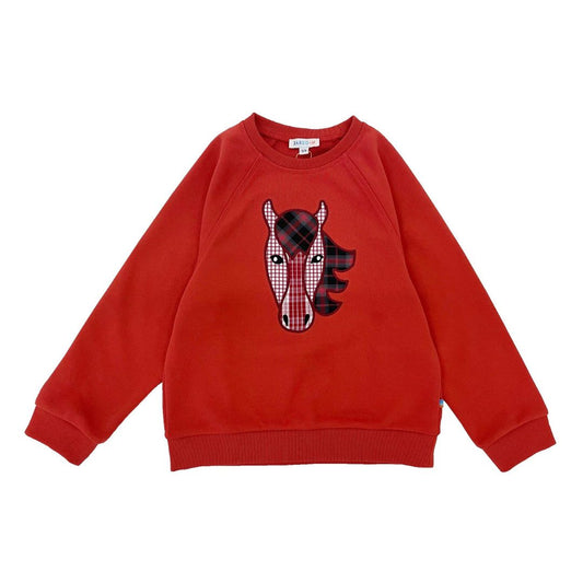 Boys LS Pullover Raglan Sleeve - Horse Patchwork