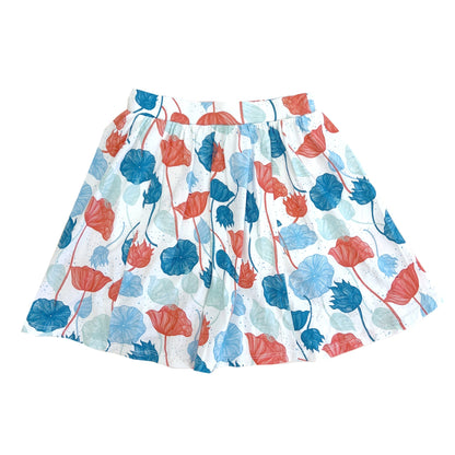 Girls Print Scooter Skirt - Water Lilies