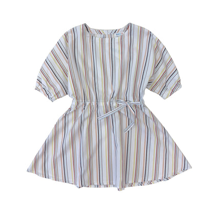 Girl's 3/4 Sleeve Stripe Dress