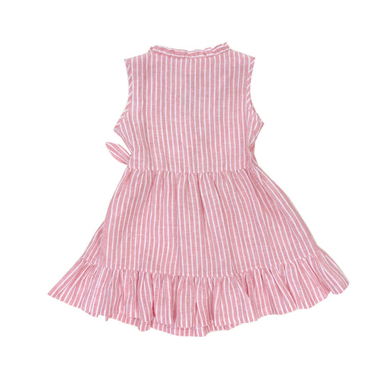 Girl's - Bella Dress - Striped Linen