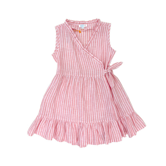 Girl's - Bella Dress - Striped Linen