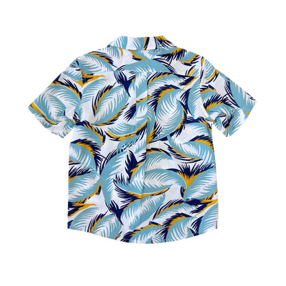 Boy's SS Camp Collar Shirt - Feathers