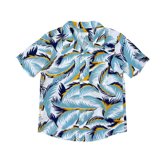 Boy's SS Camp Collar Shirt - Feathers