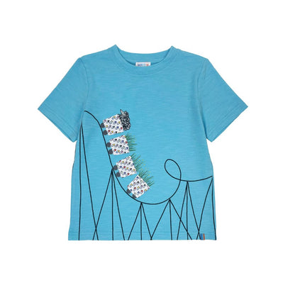 Boys SS Crew Neck Print Tee - Rollercoaster