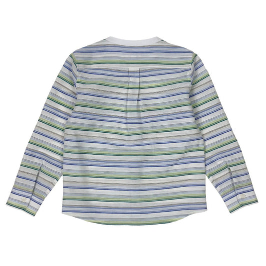 Boys LS Band Collar Stripey Shirt