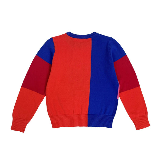 Boy's Merino Wool Intrasia Color Blocking Sweater