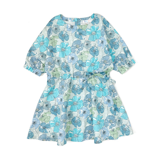 Girls 3/4 Sleeve floral Print Dress