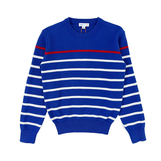 Boy's cotton color contrast stripe Sweater