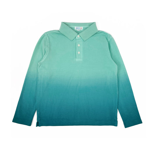 Boy's LS Flat Knit Dip dye Polo