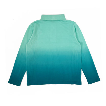 Boy's LS Flat Knit Dip dye Polo