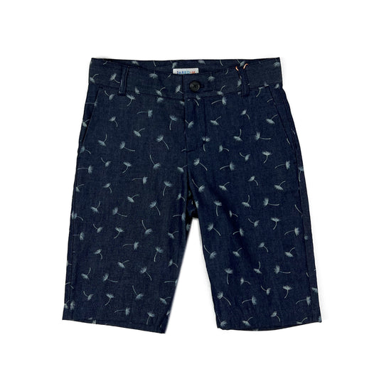 Boy's indigo twill  print Shorts