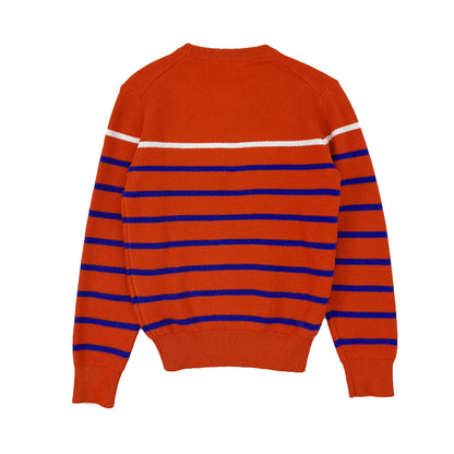 Boy's cotton color contrast stripe Sweater