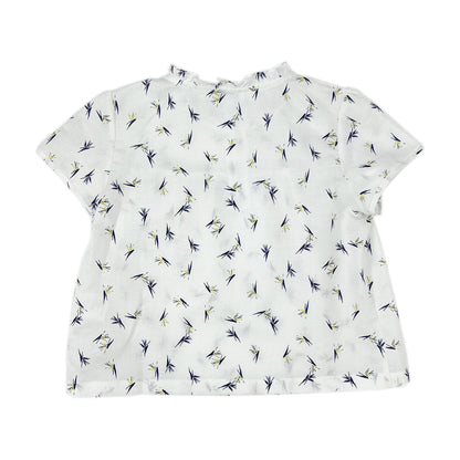 Girls SS Ruffle Collar floral Print Top
