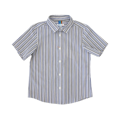 Boy's SS Spread Collar Stripe Shirt