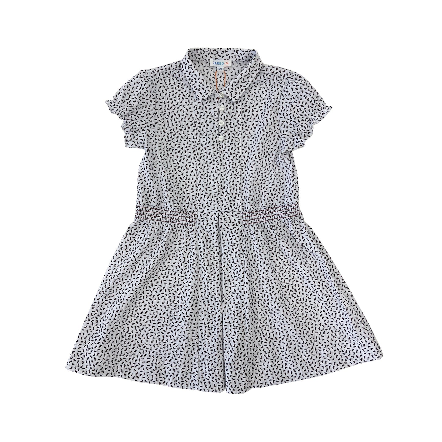 Girl's SS Knit Print Smocking Dress