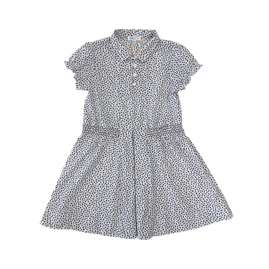 Girl's SS Knit Print Smocking Dress