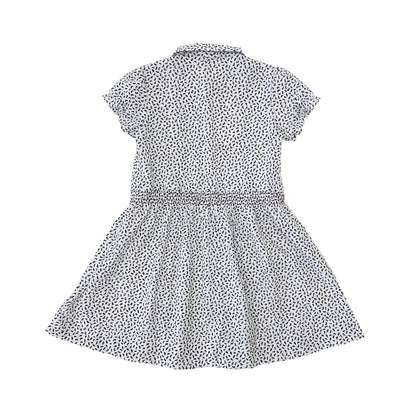 Girl's SS Knit Print Smocking Dress