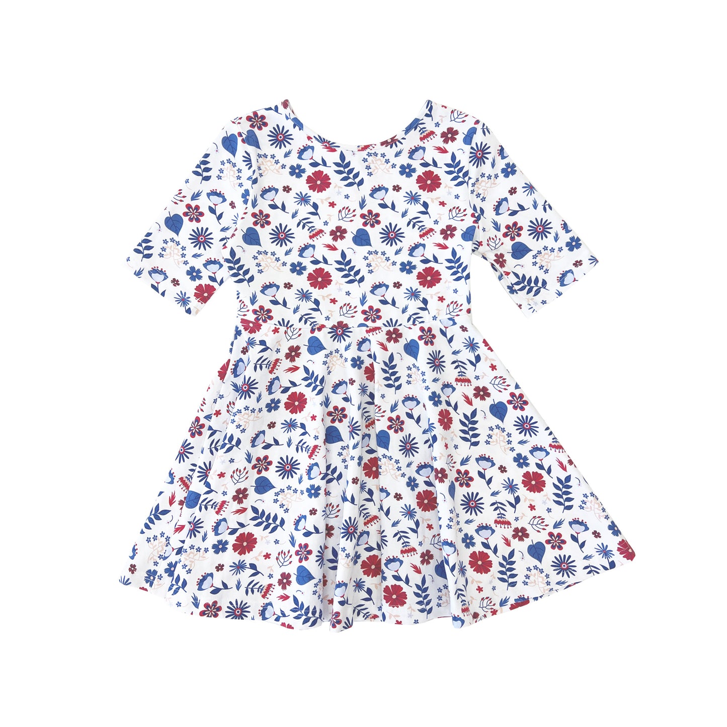 Girl's Floral Knit Dress