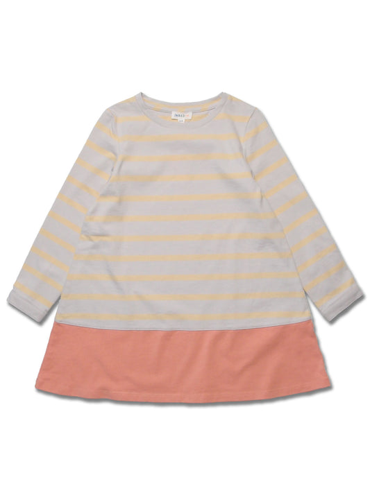 Girl's LS A Line Contrast Detail Dress
