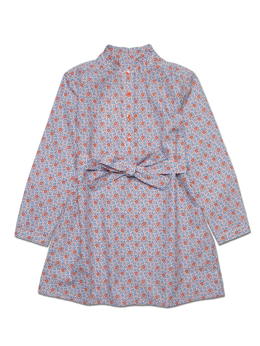 Girl LS Ruffle Half Placket Dress