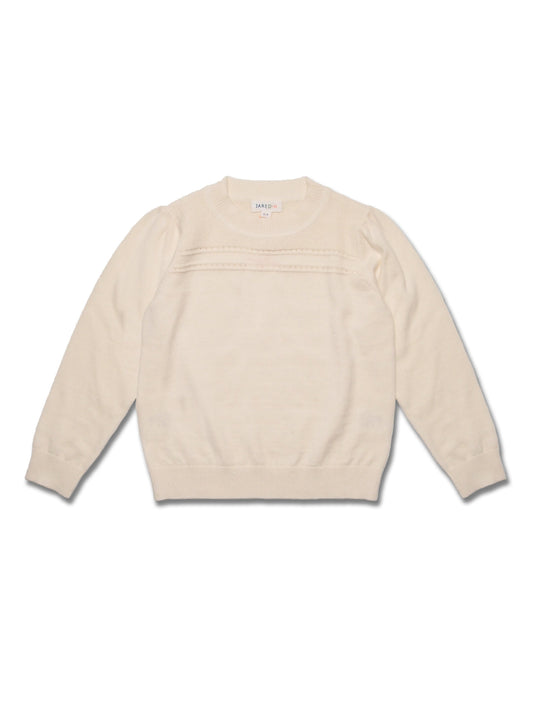 Girl's Merino Wool Blend Jacquard Stitch Pullover