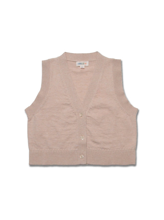 Girl's Merino Wool Blend Vest Cardigan