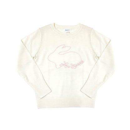 Girl's Merino Wool Rabbit Embriodary Sweater