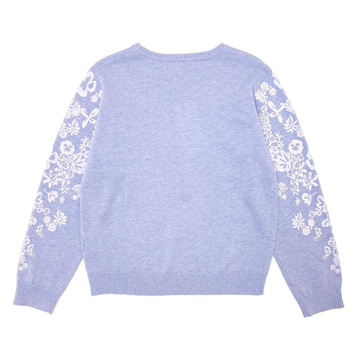 Girl's Merino Wool Blend Floral Print Sweater