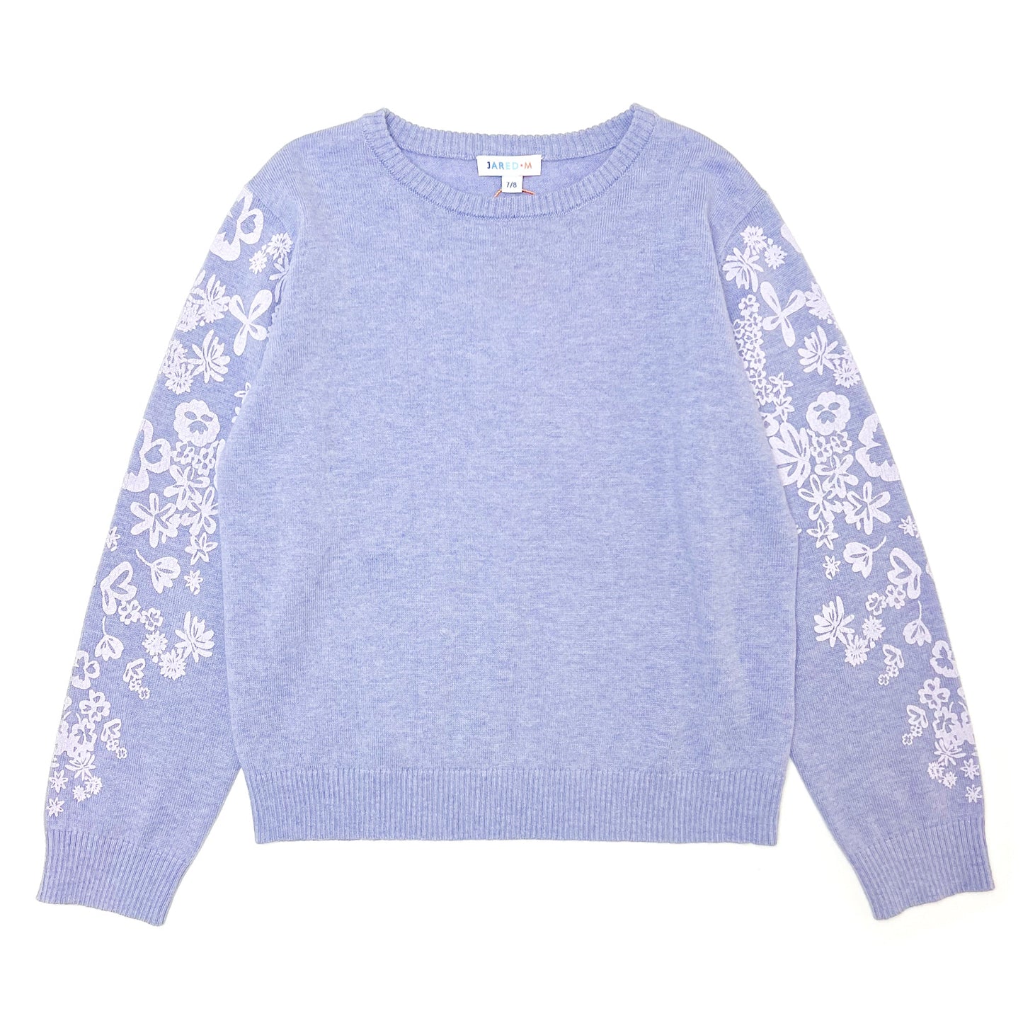 Girl's Merino Wool Blend Floral Print Sweater