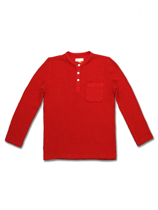 Boy's LS Knit Solid Waffle Henly