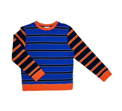 Boy's LS Contrast Stripe Crew Tee