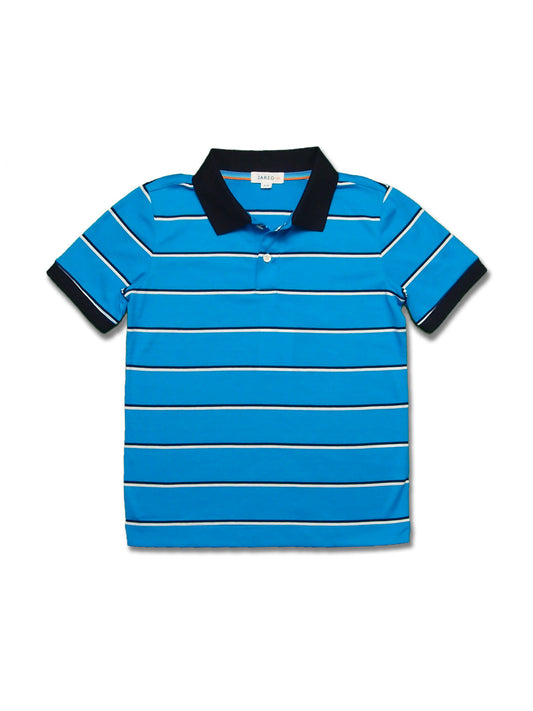 Boy's SS Flat Knit Stripe Polo