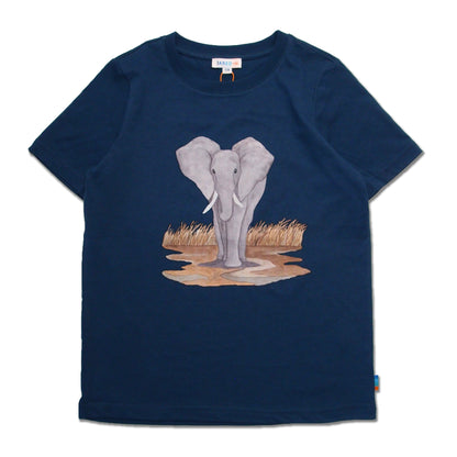 SS Crew Neck Tee with Elephant Print