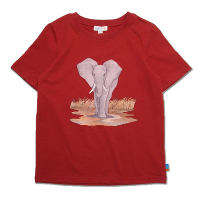 SS Crew Neck Tee with Elephant Print
